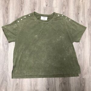 The Sweatshirt Project Size 3X Green Short Sleeve Shirt Top
